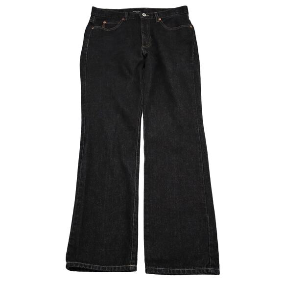 Guess Pants Womens 31 Black Straight Mid Rise Cotton Charcoal Wash Denim Jeans - Picture 1 of 16